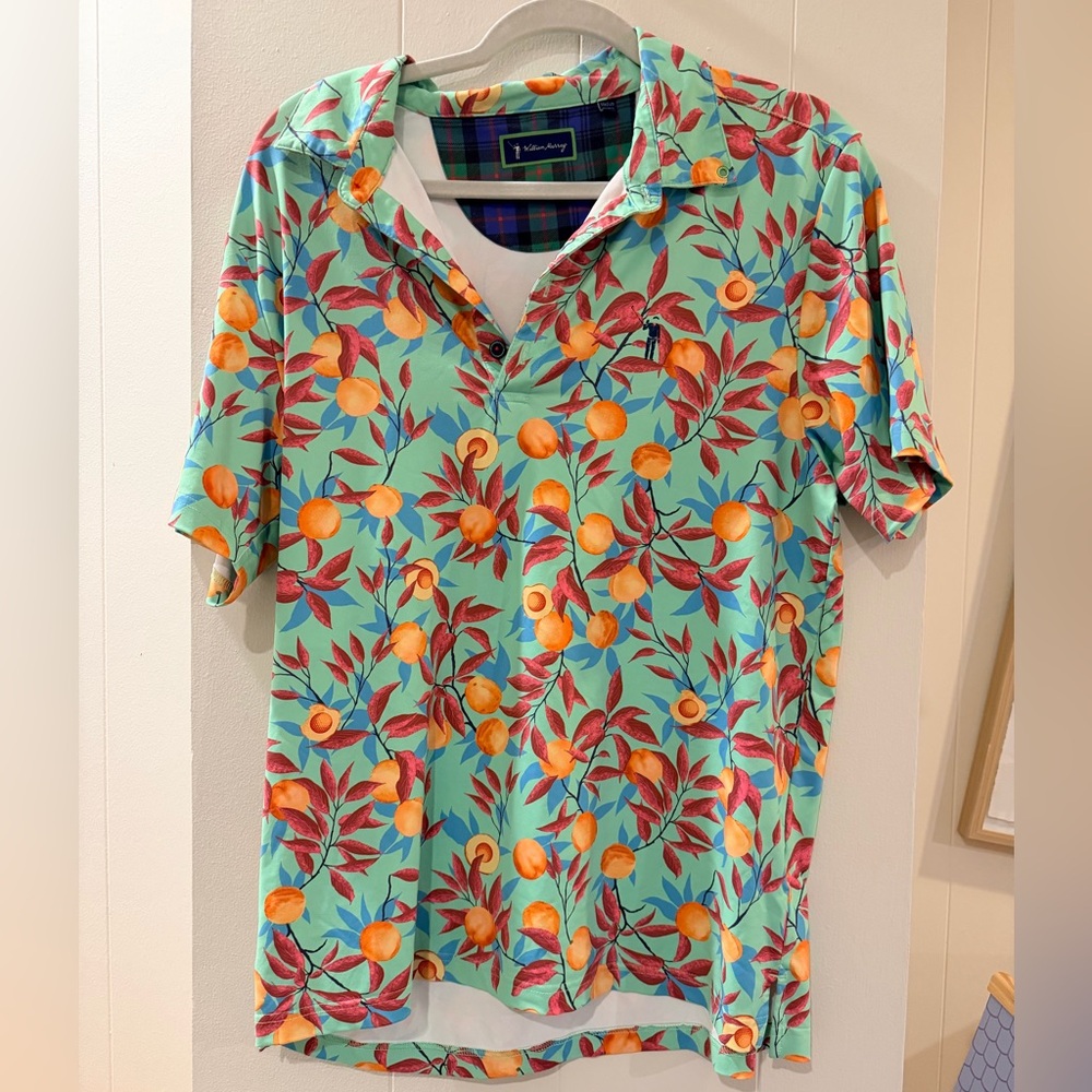 William Murray Golf Vibrant Orange and Green Polo